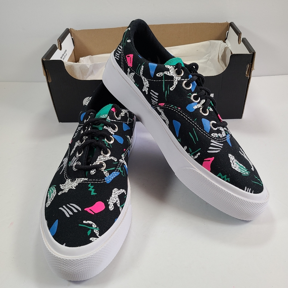 Converse Skid Grip 80's Print Black Multi Sneakers Women Size 10.5